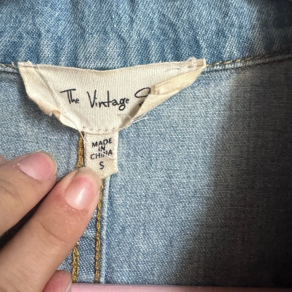 Vintage Denim Jumpsuit S Minimal Utility Scandi Workwear Boho Casual Chic - Picture 2 of 5